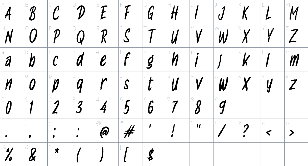 j Jati Diri font Character Map