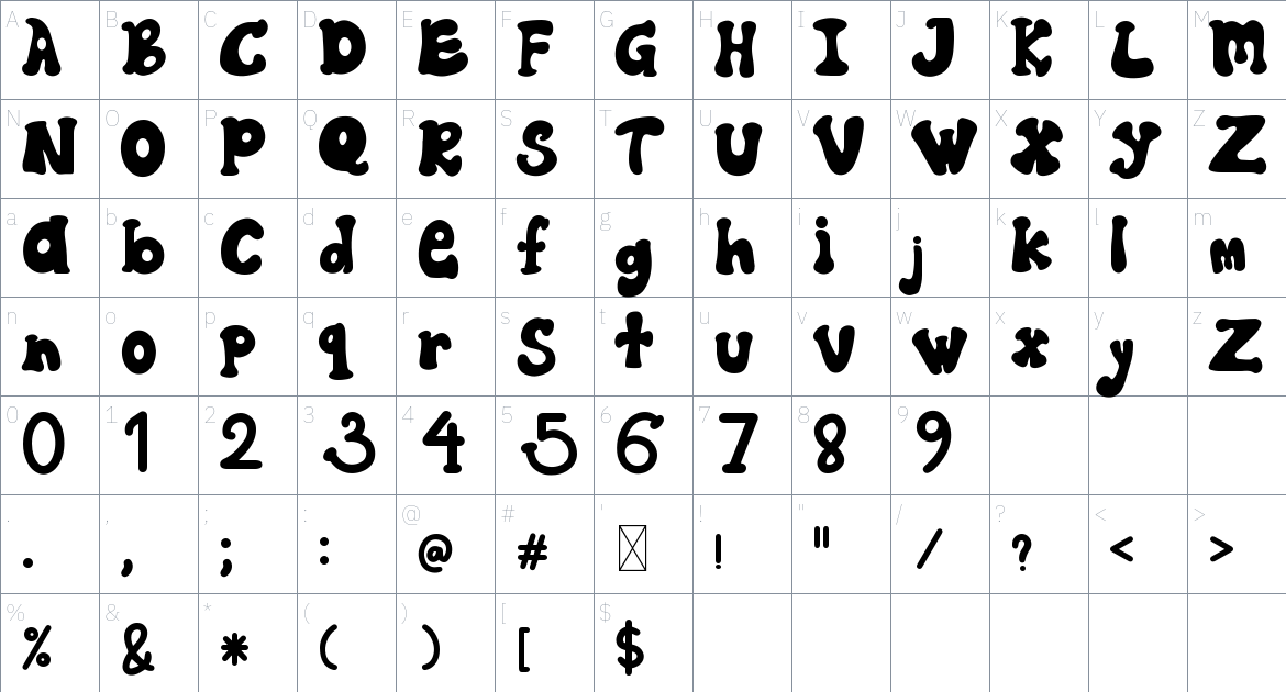 Hynole Font font Character Map