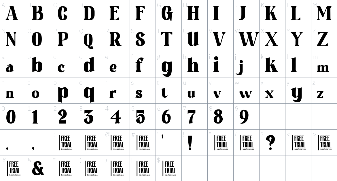 Croffle Font font Character Map