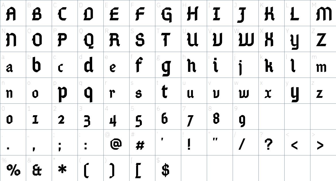 Abibas Font font Character Map