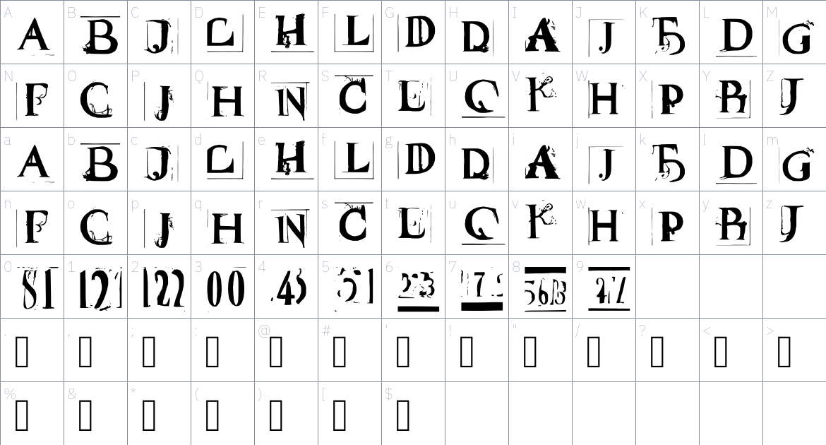 Ai Serif font Character Map