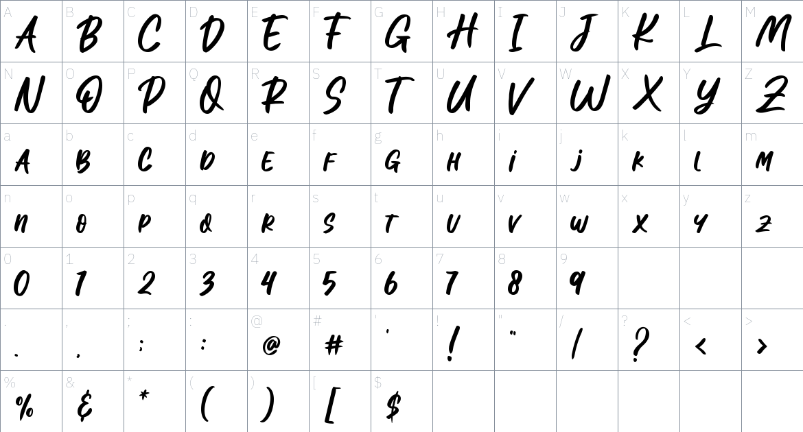 Black Cobra Font font Character Map