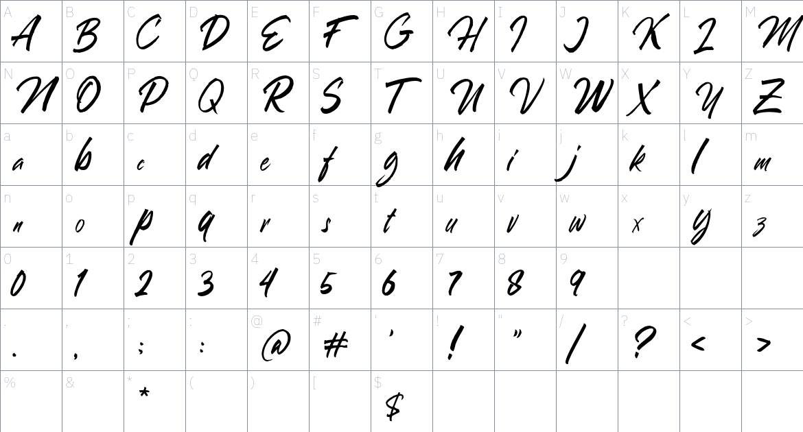 Blakestone Font font Character Map