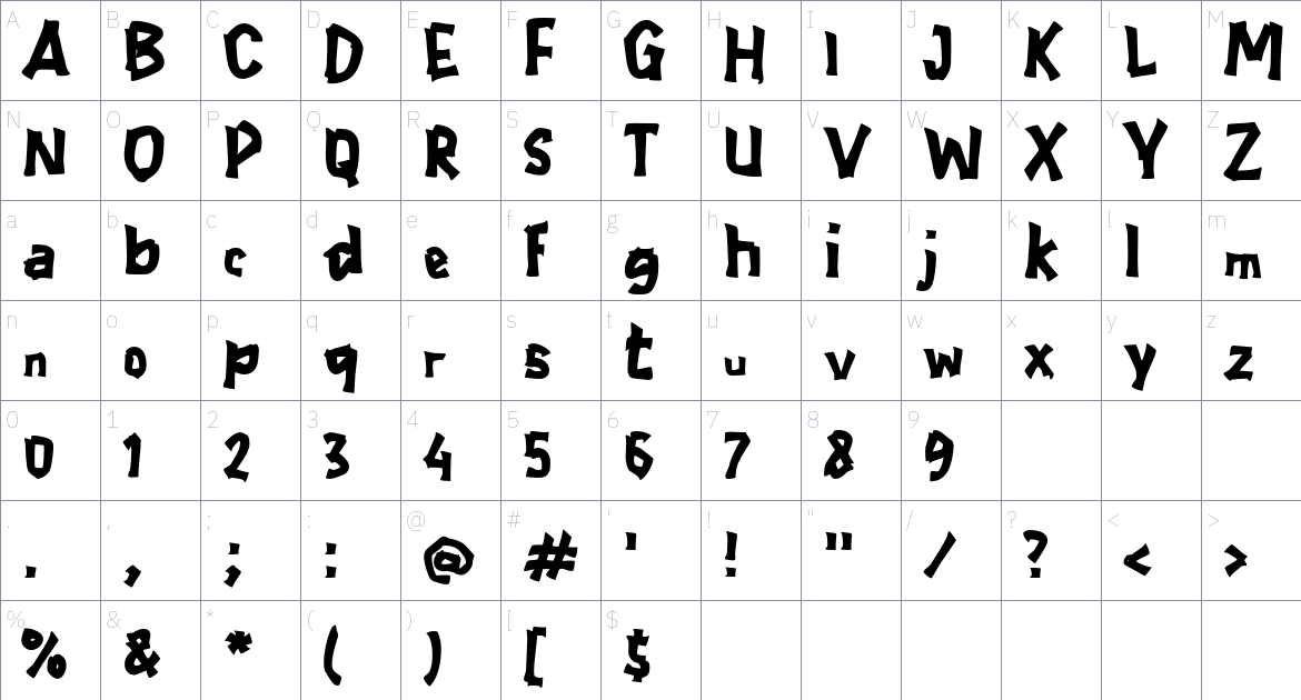 i IndiePath font Character Map