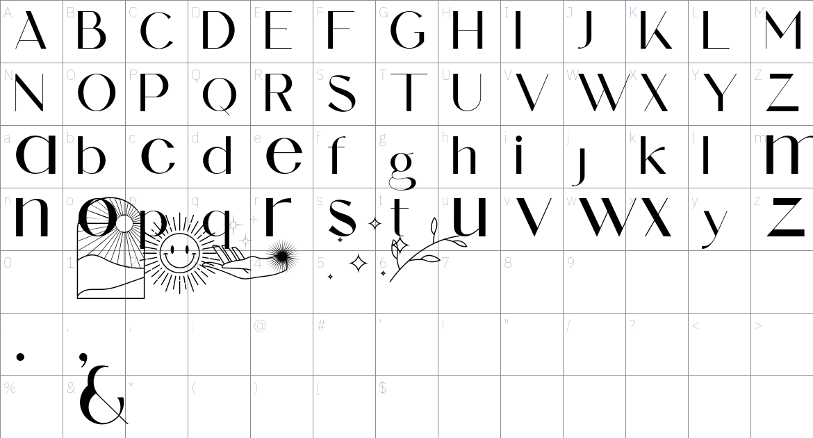 Alokary Font font Character Map