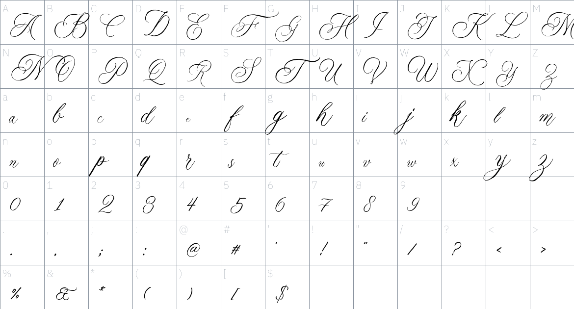 Marydate Font font Character Map