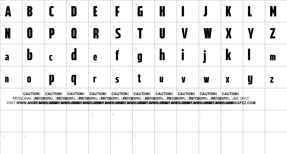 Qiblat Sans font Character Map