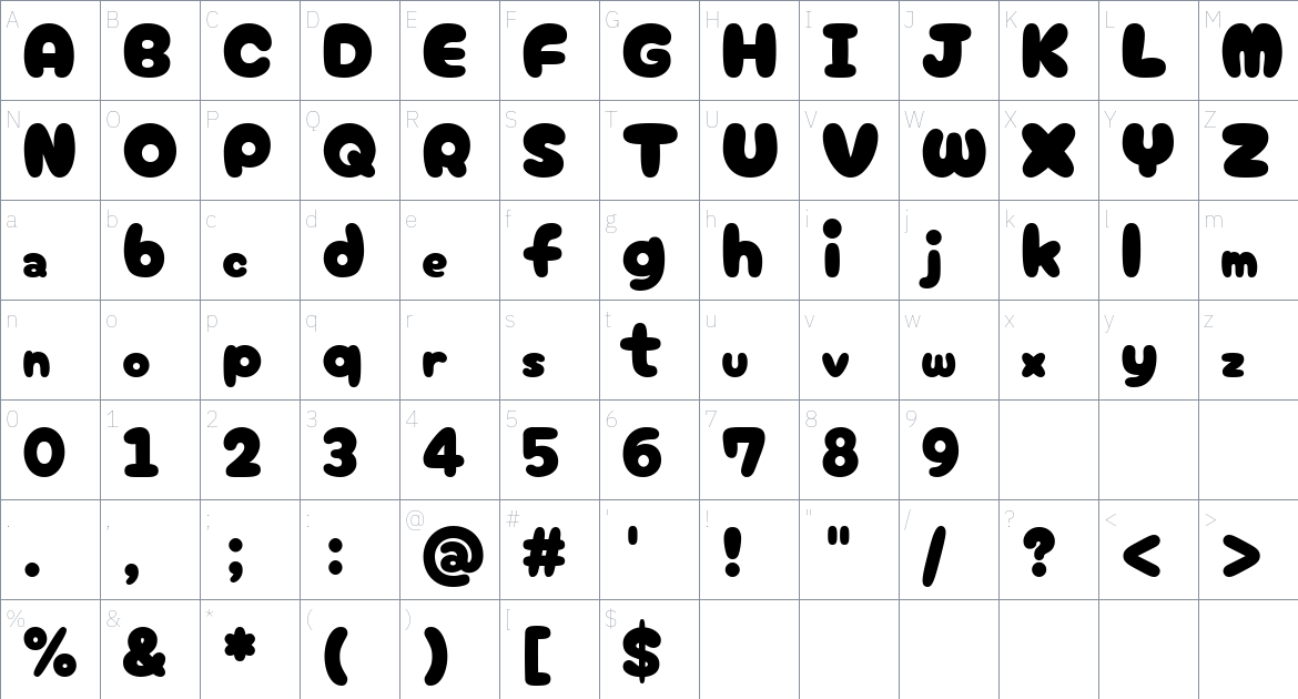 CherryBomb Font font Character Map