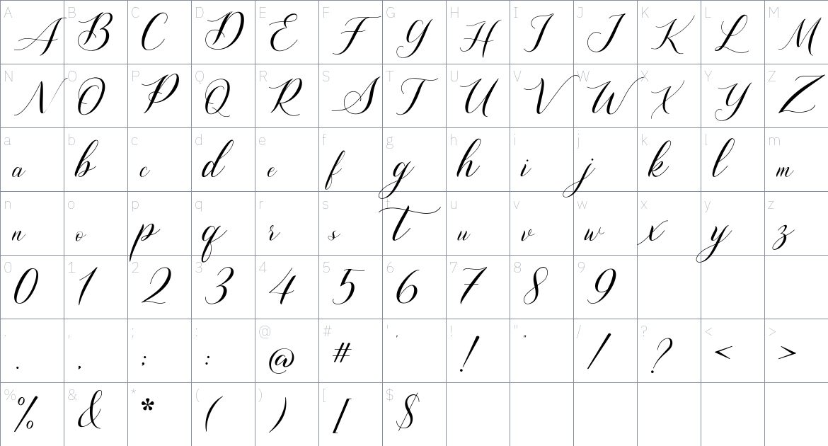 Shutterday Font font Character Map