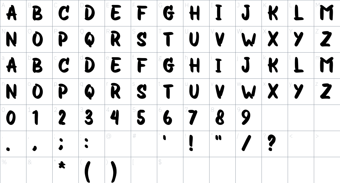 Hitormis Font font Character Map