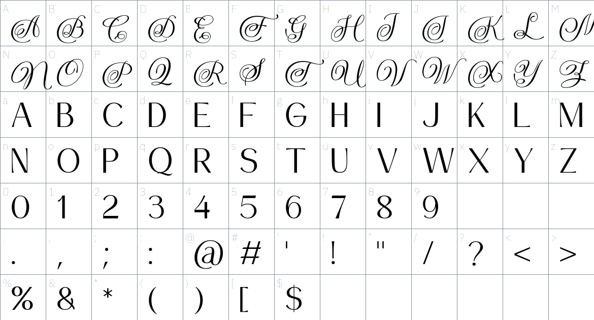 Drakors Font font Character Map