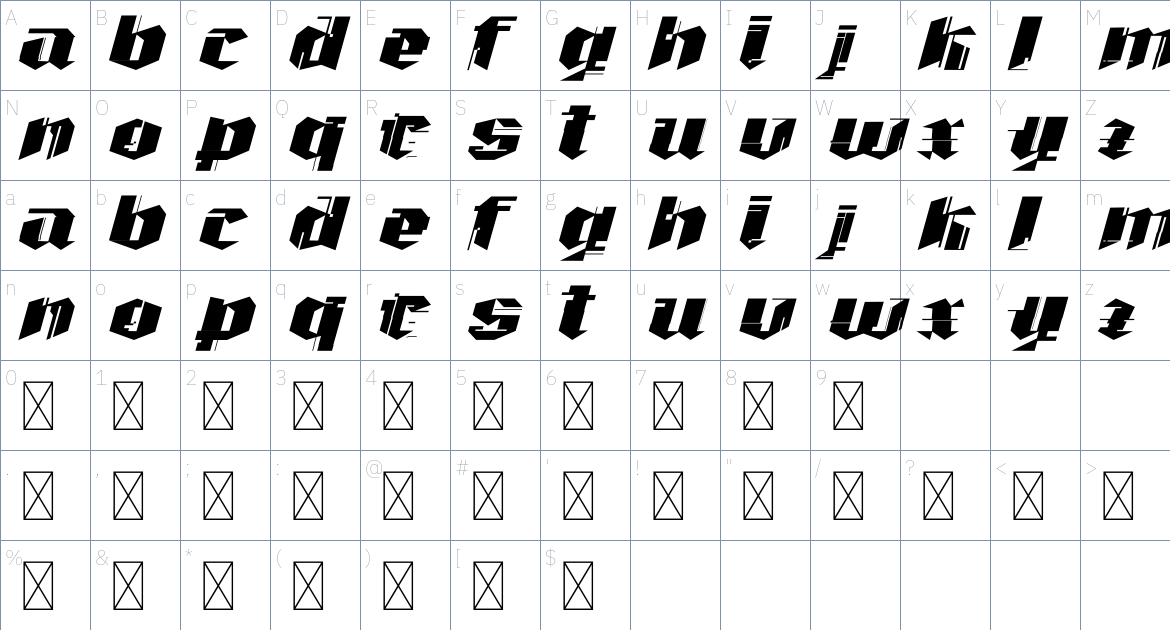 Cyberthic Font font Character Map