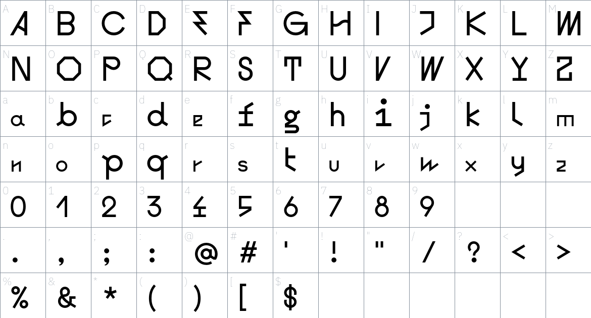 Heal The Web Font font Character Map