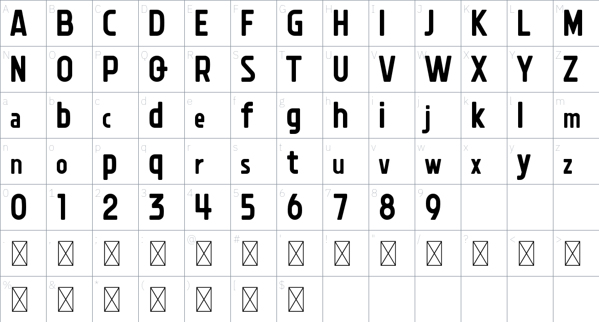 Mike Sans Font font Character Map