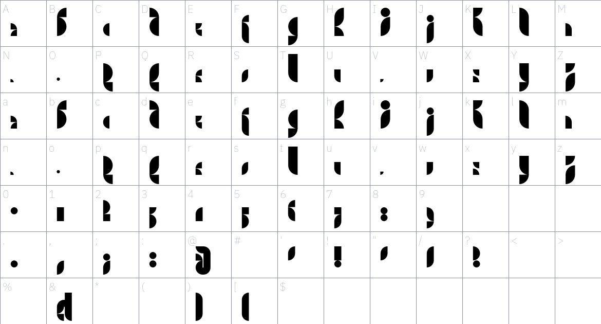 Kombination Wort Font font Character Map