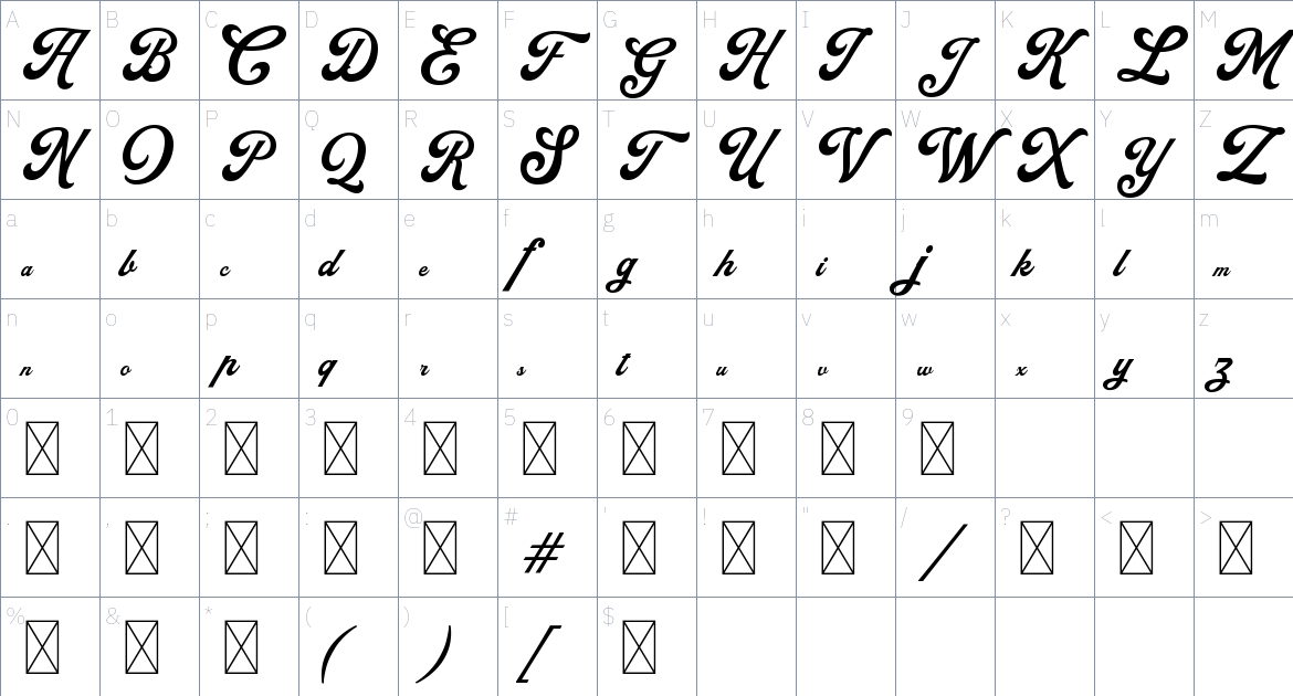 Froadmile Font font Character Map