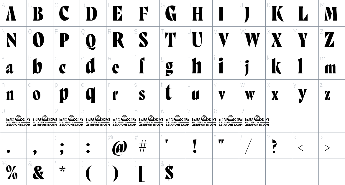 Marcovaldo Font font Character Map