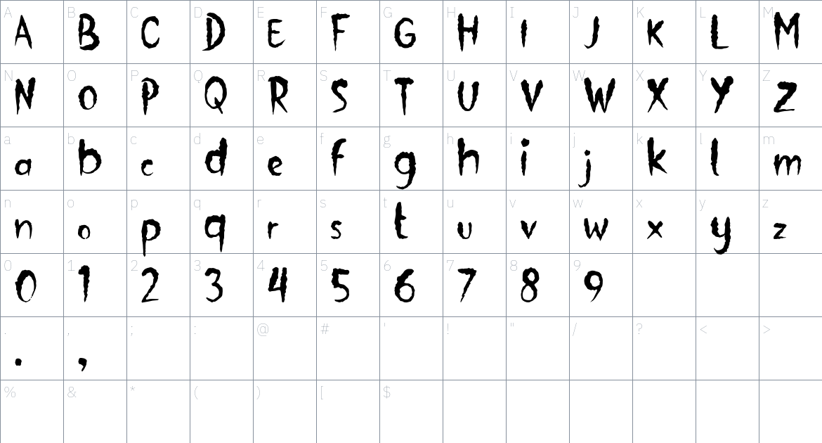 Harmonster Font font Character Map