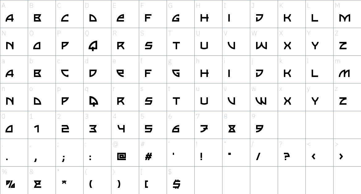 Arounder Font font Character Map