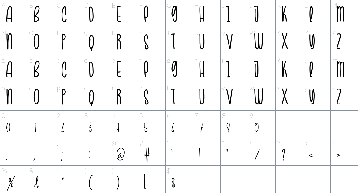 Santaclaus font Character Map