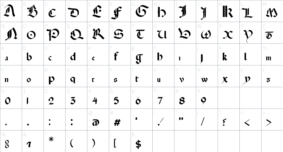 Quaerite Regnum Dei Font font Character Map