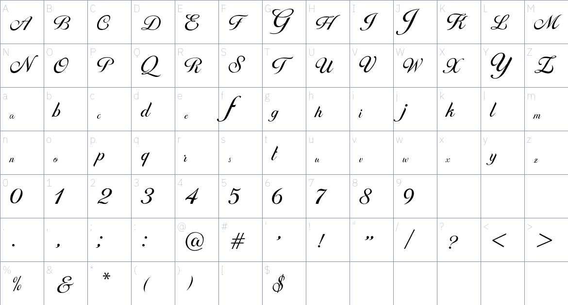 Brithney Font font Character Map