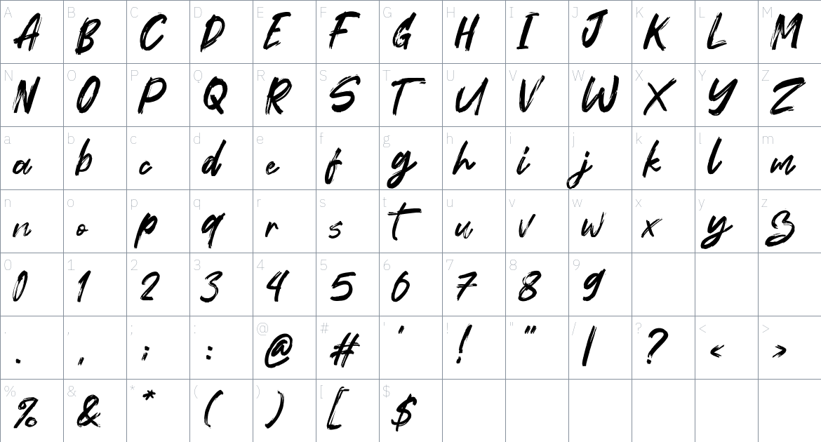 Forturn Font font Character Map