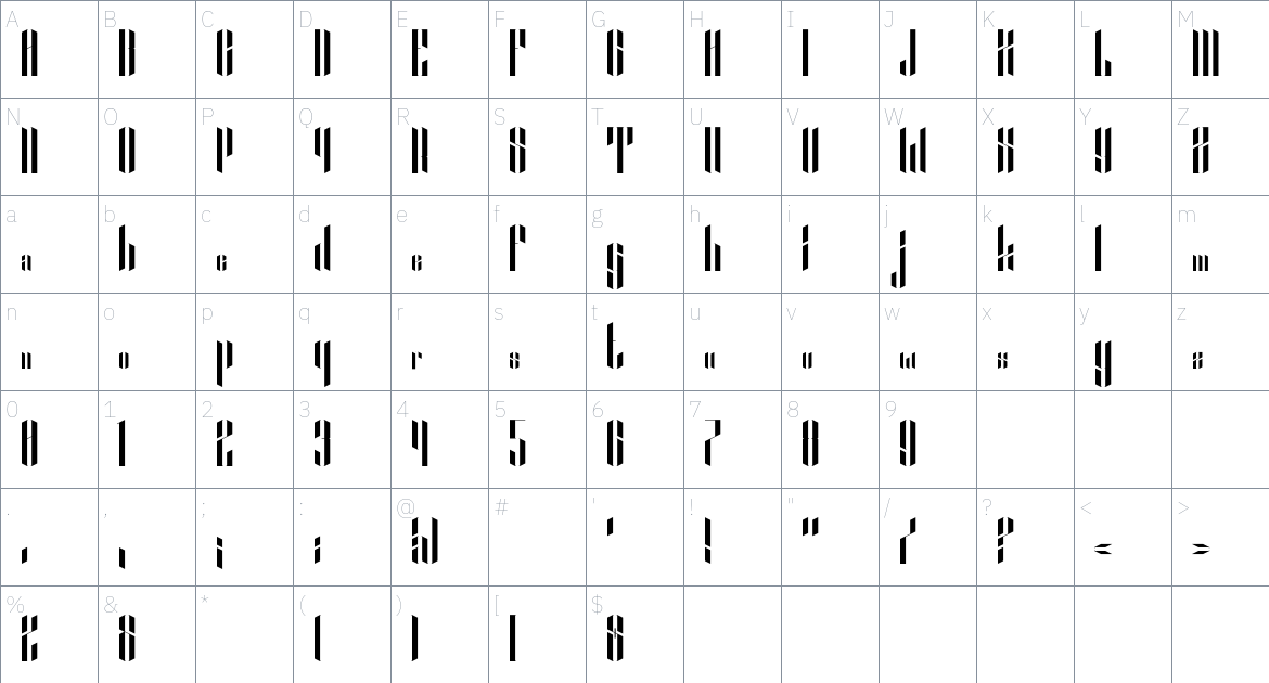 Antwerp Font font Character Map