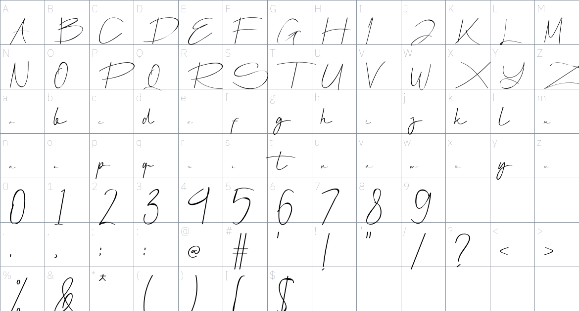 Relagon Font font Character Map