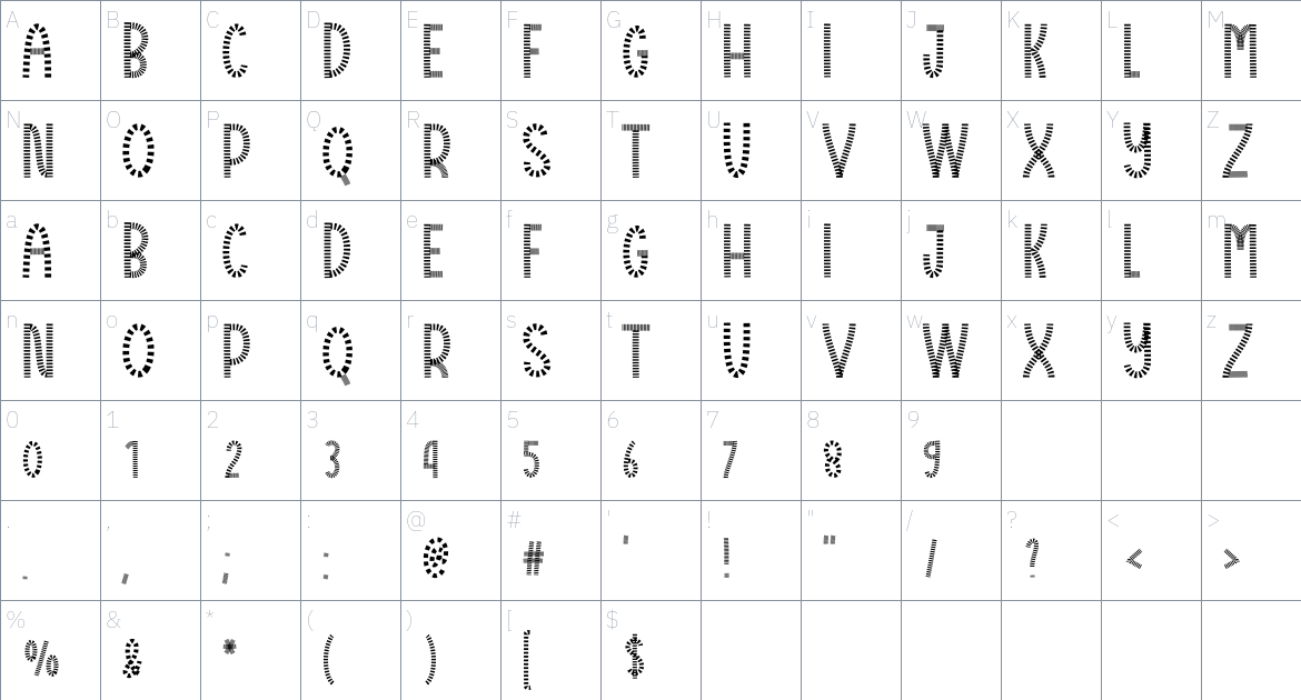 Christmas Santa Cart font Character Map