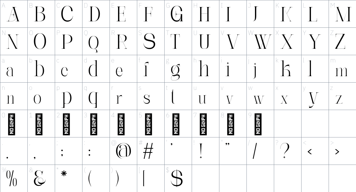 Artik Font font Character Map