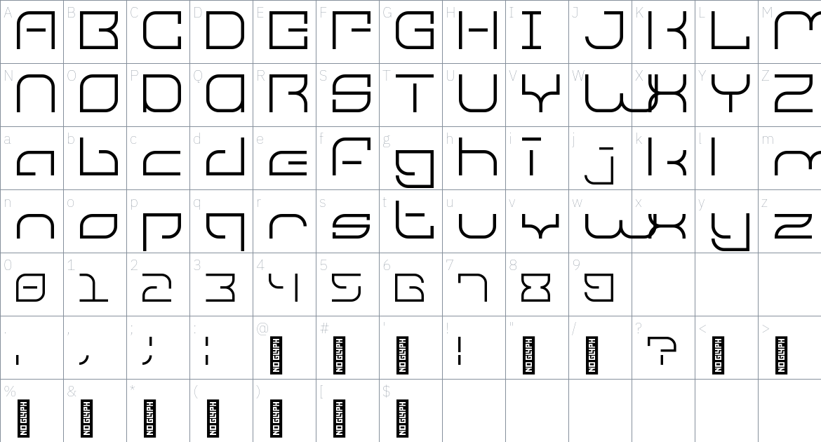 Amari Font 10/100 font Character Map