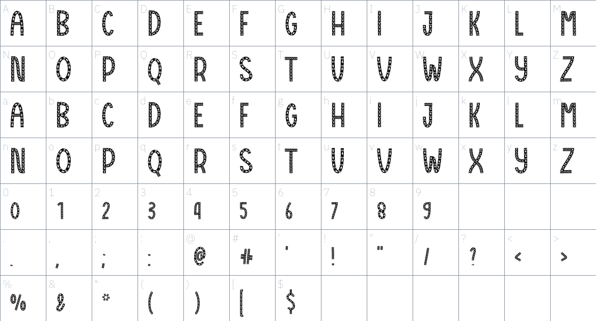 Christmas Of Love font Character Map