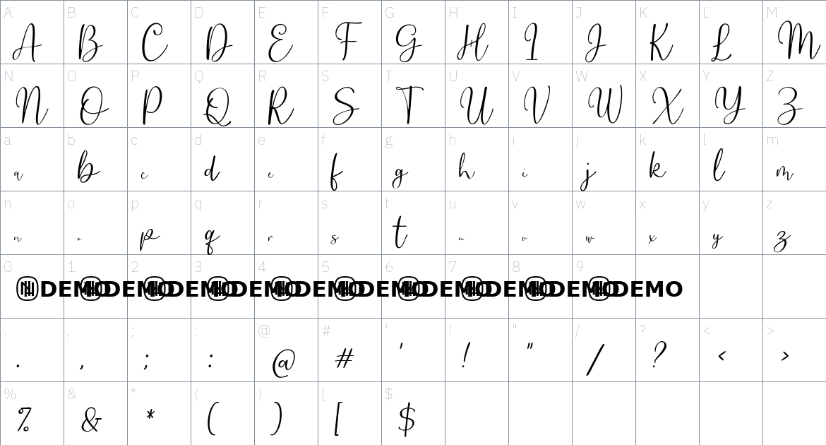 Abruptly Font font Character Map