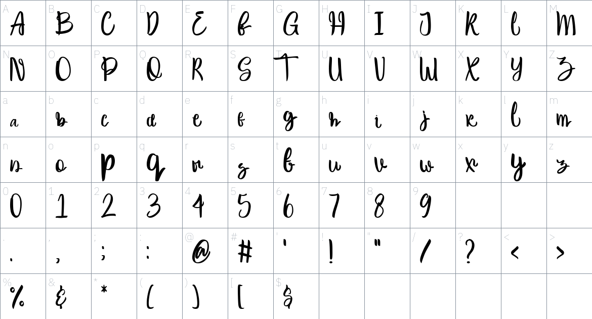 Hallyeet Font font Character Map