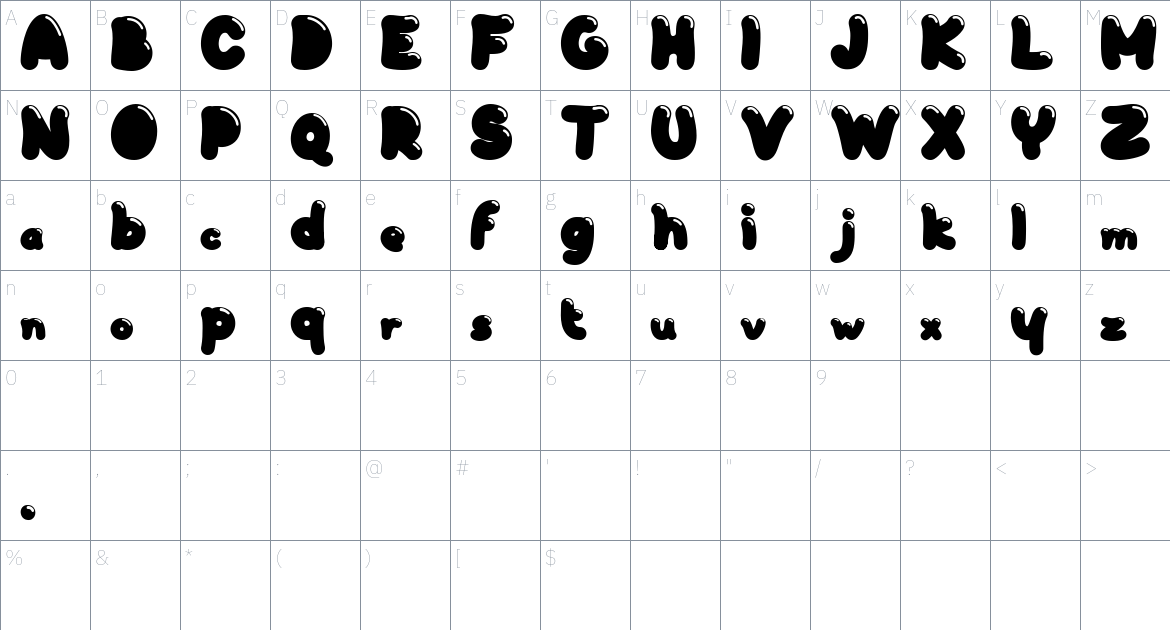 Flower Island font Character Map