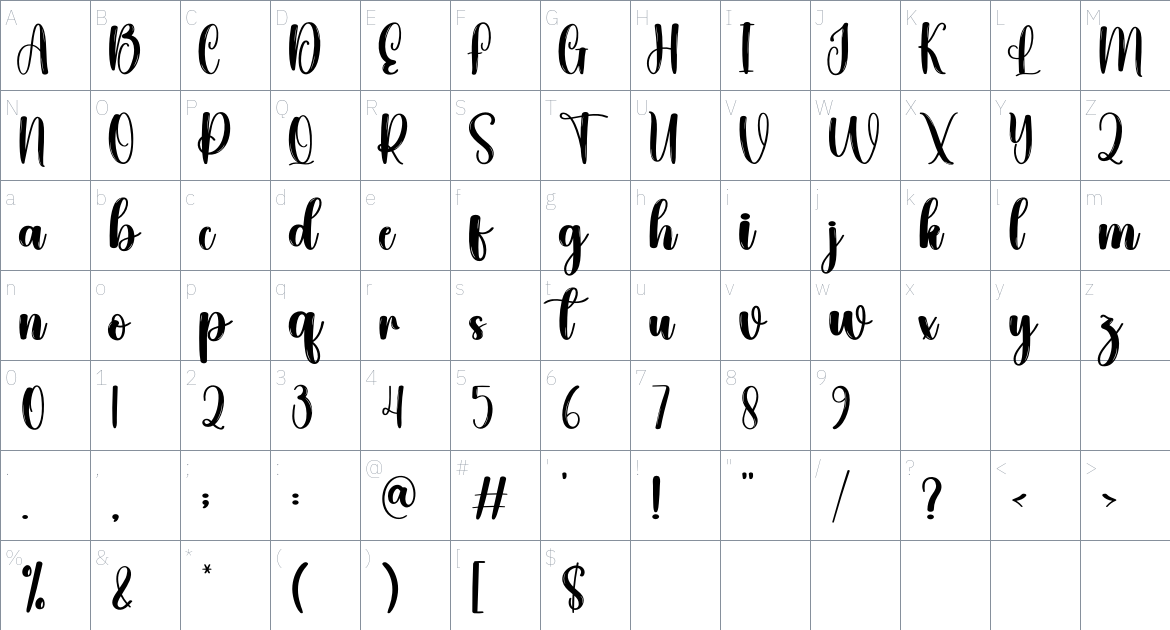 Christmas Olympics font Character Map