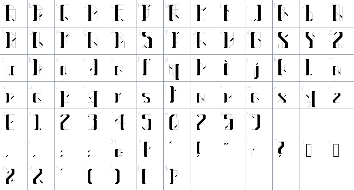 R.U.N.E.S. Font font Character Map