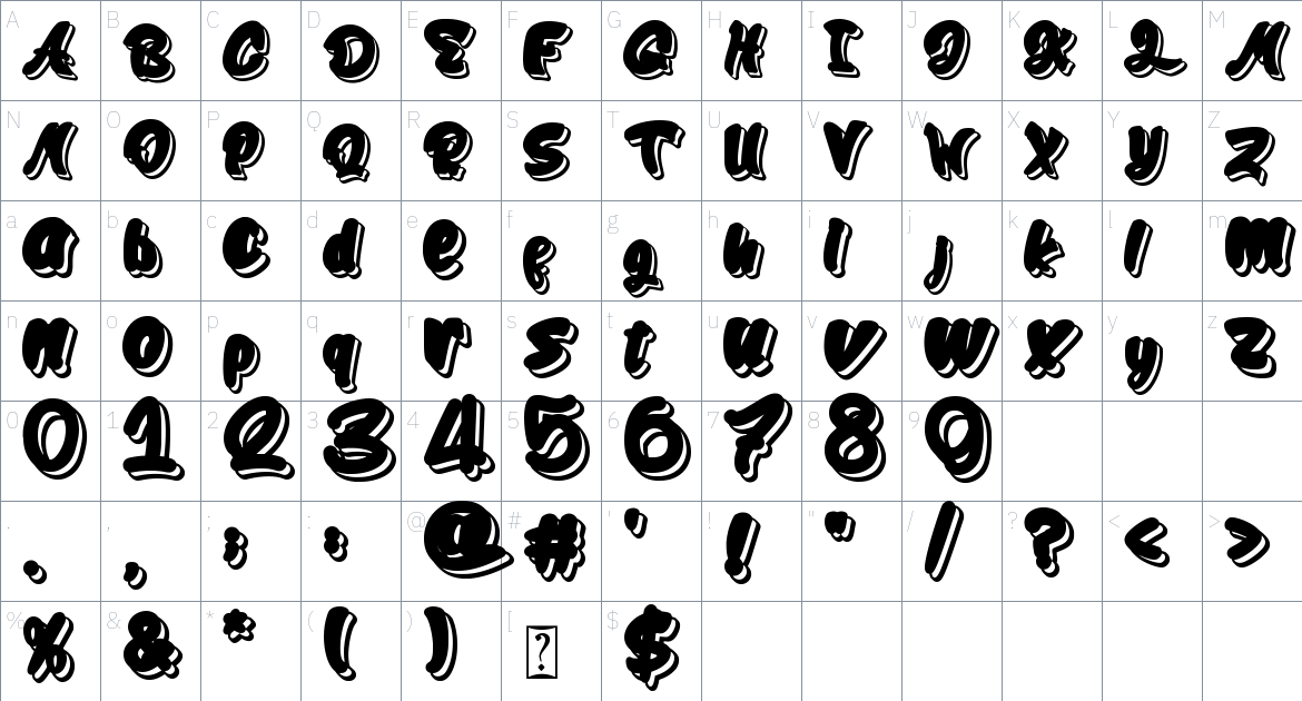 Cleanliness Power font Character Map