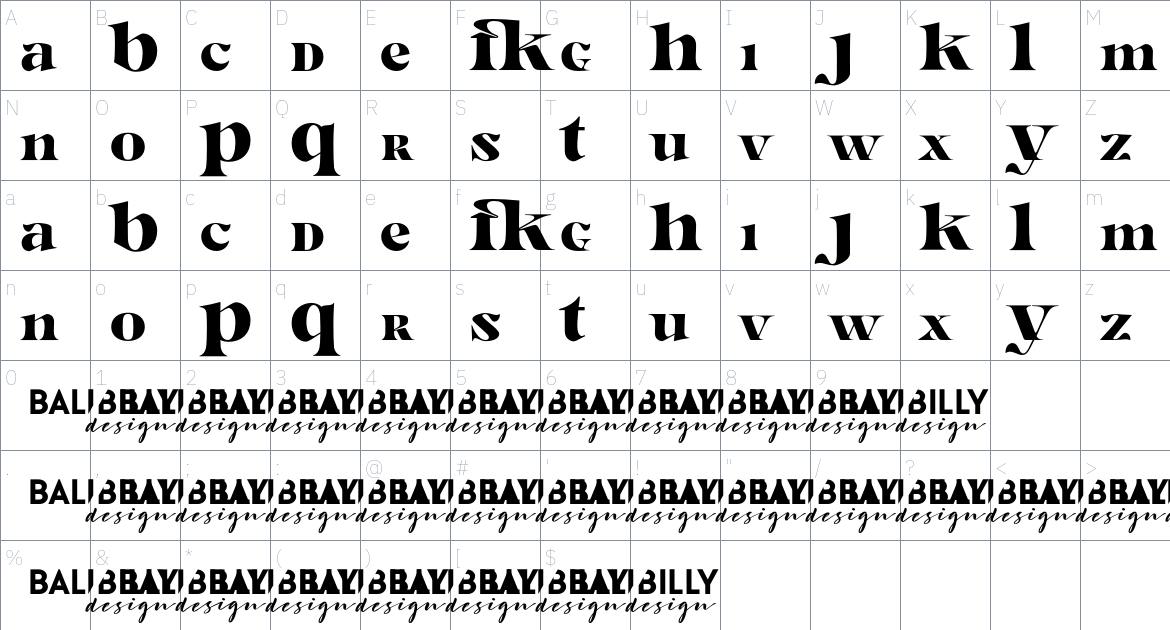 Belgia Font font Character Map