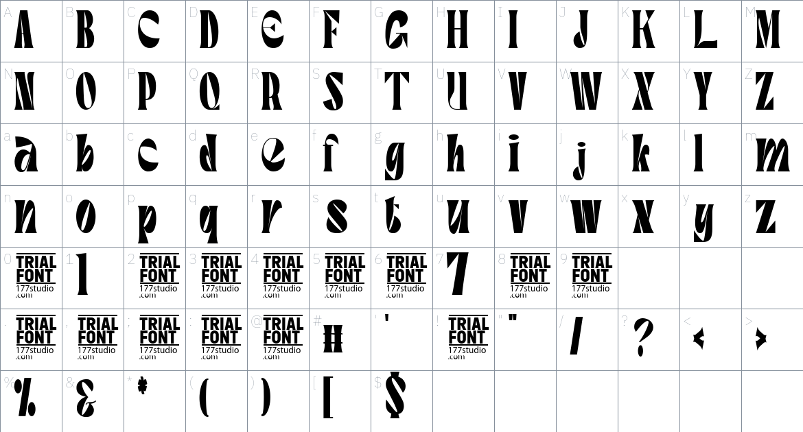 Geocache font Character Map