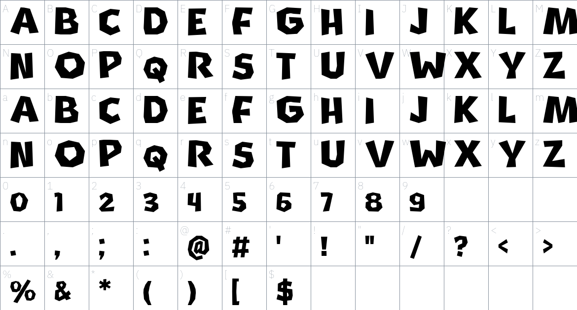 Supply Center Font font Character Map