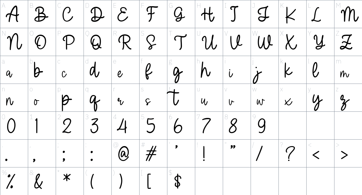 Halmera Font font Character Map