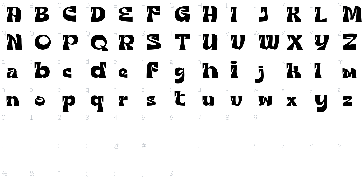 Growvokia Font font Character Map