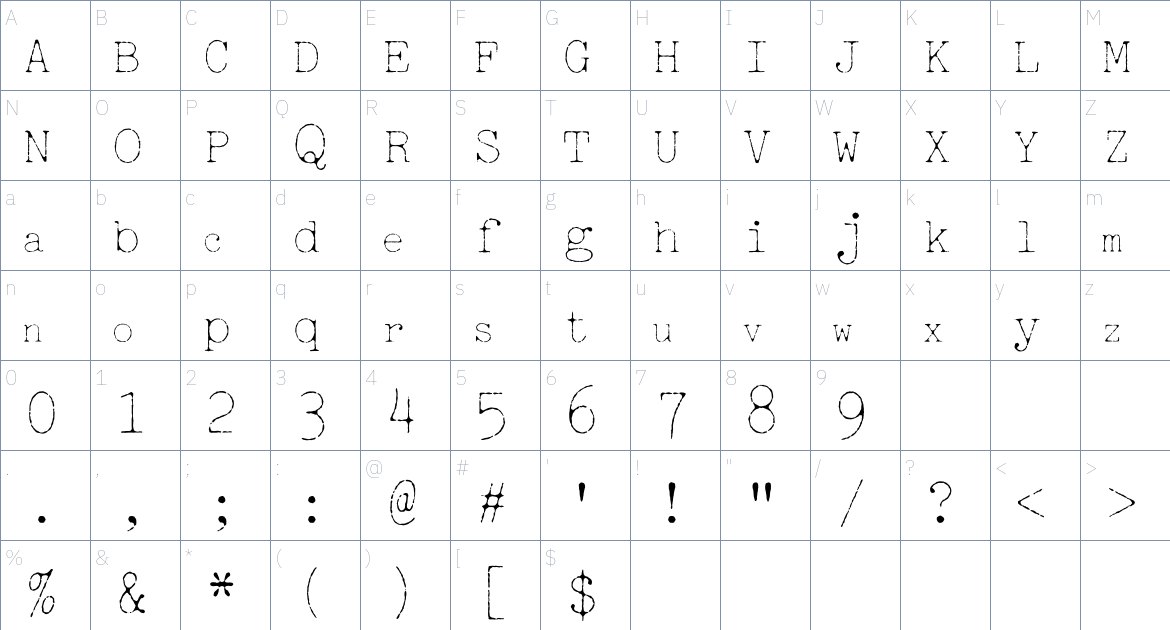 TT2020 Typeface font Character Map