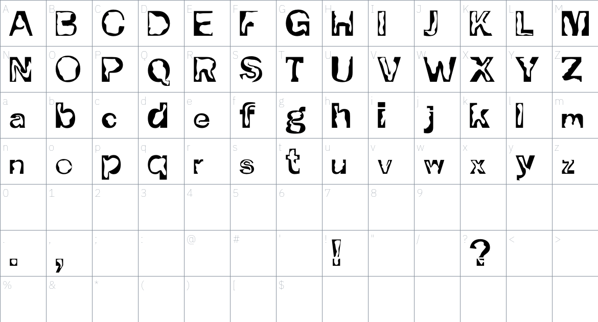 Mud Club Font font Character Map