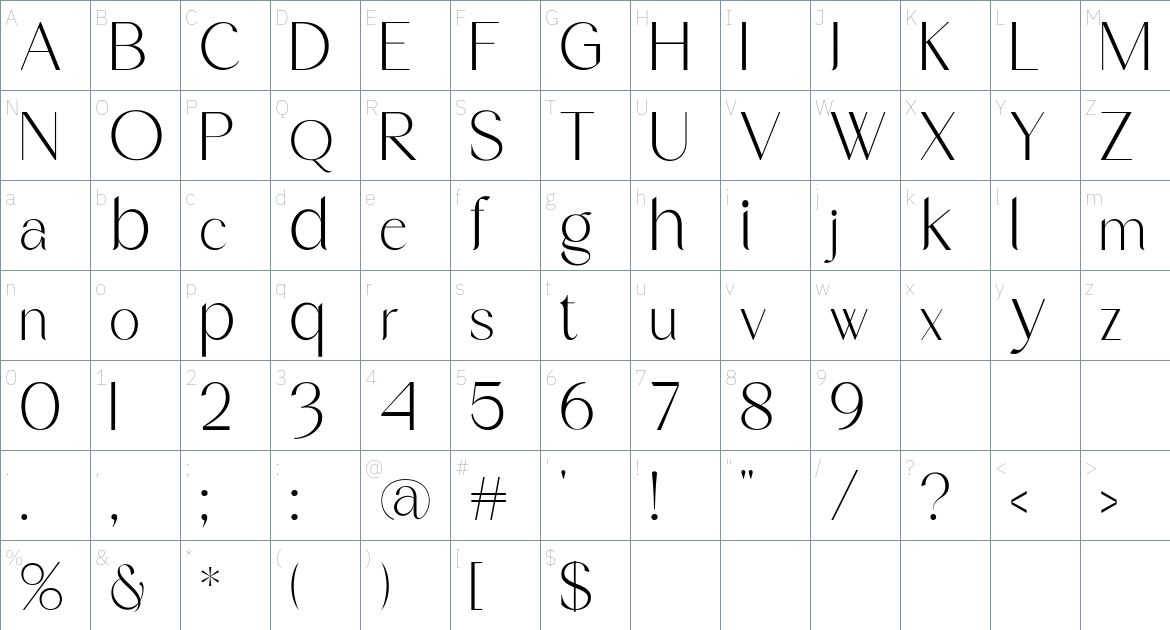 Starsight Font font Character Map