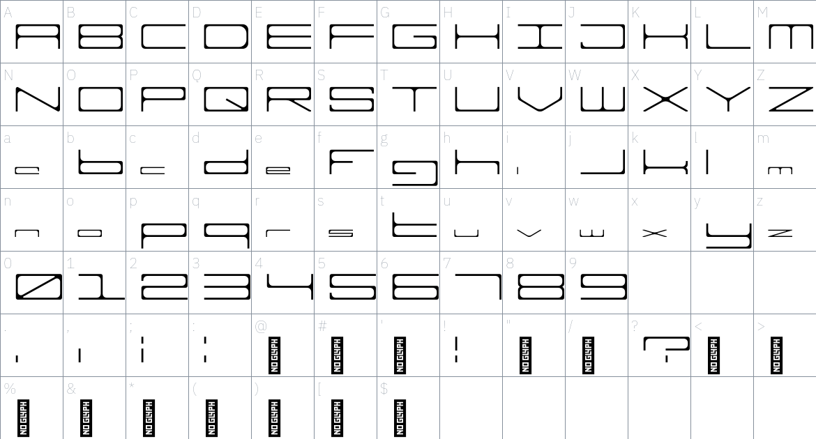 Amari Font 8/100 font Character Map