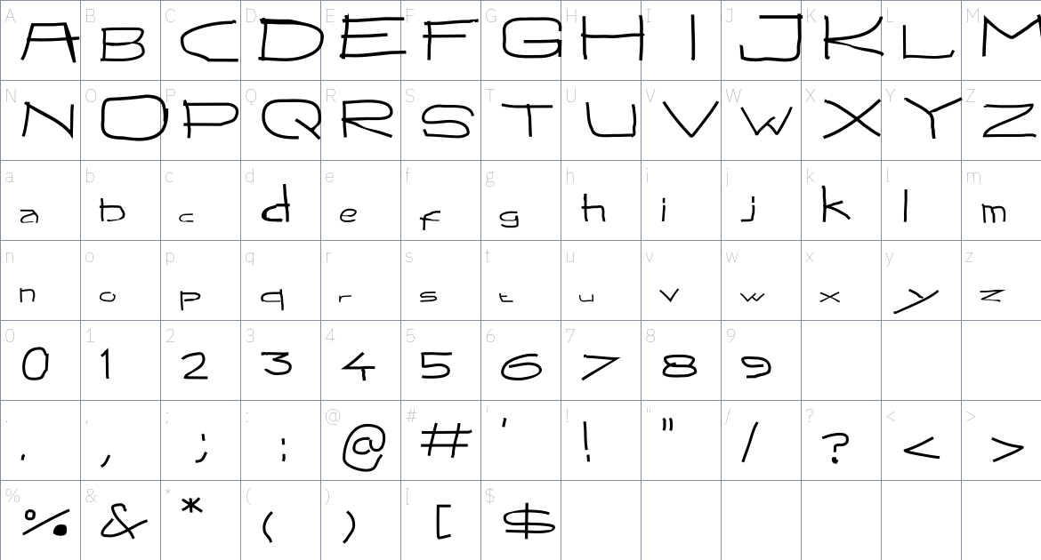 Qawber Font font Character Map