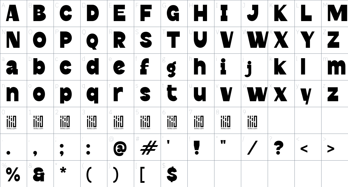 El Mariachi Font font Character Map